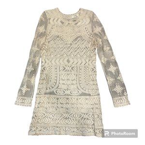 Umgee Sheer Lace Long Sleeve Dress - Size M/L